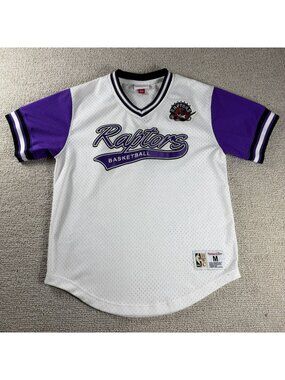 Mitchell & Ness NBA Toronto Raptors Mesh Jersey Shirt White Purple Men's Size M